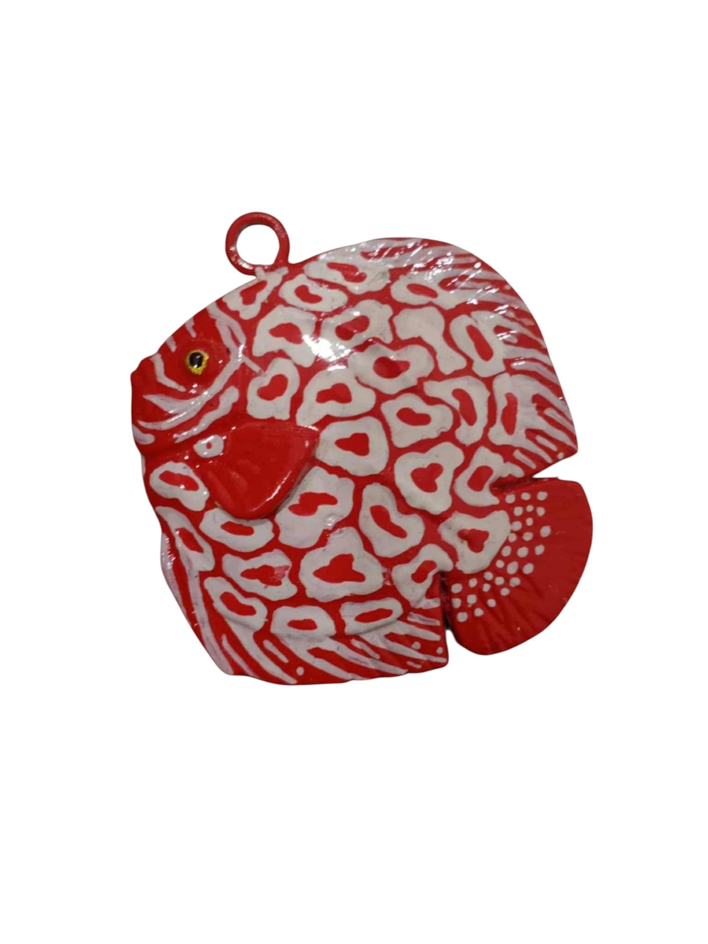 Red Jaguar Discus Keyring