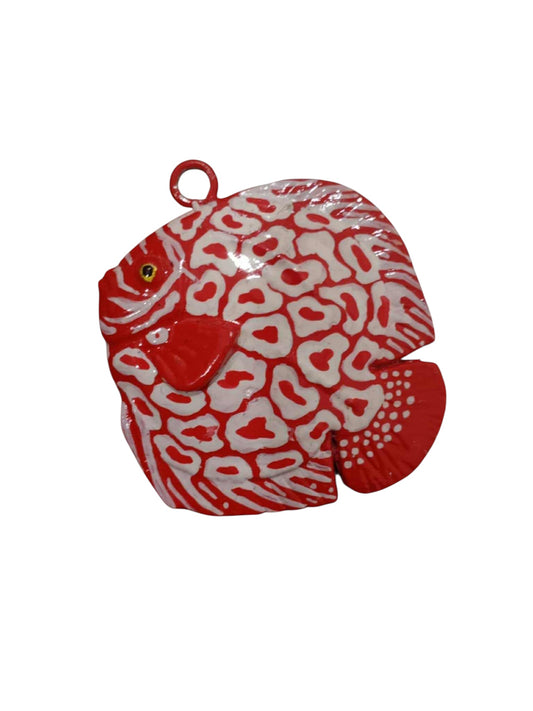 Red Jaguar Discus Keyring
