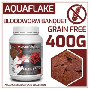 Bloodworm Banquet AquaFlake 400G AquaMunch bloodworm flake fish food tub